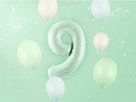 PARTYDECO Folienballon Ziffer 9 72cm FB230G-9-012 hellgrün (5904555052710)