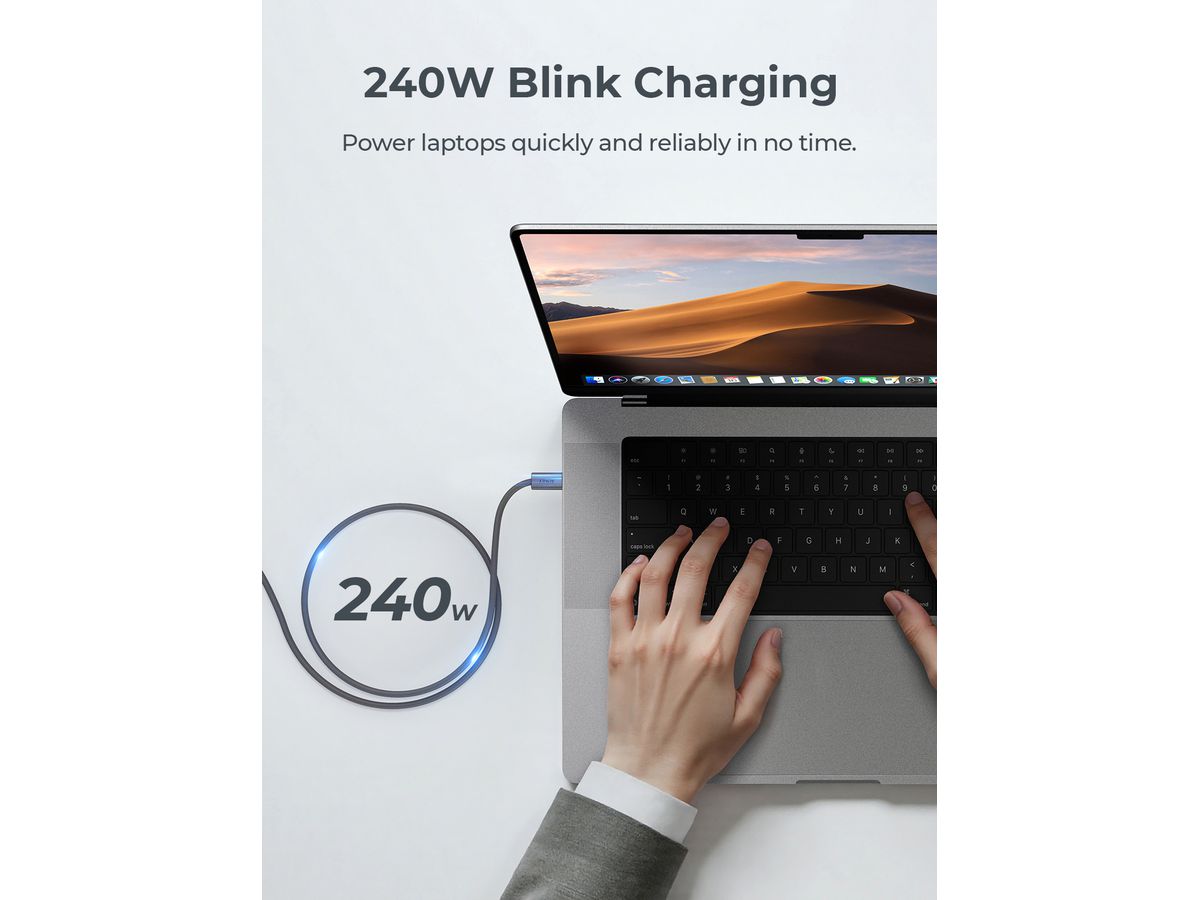 AUKEY Cable USB-C-to-C CB-DCC242 240W 1.8M Braided (0689323790425)