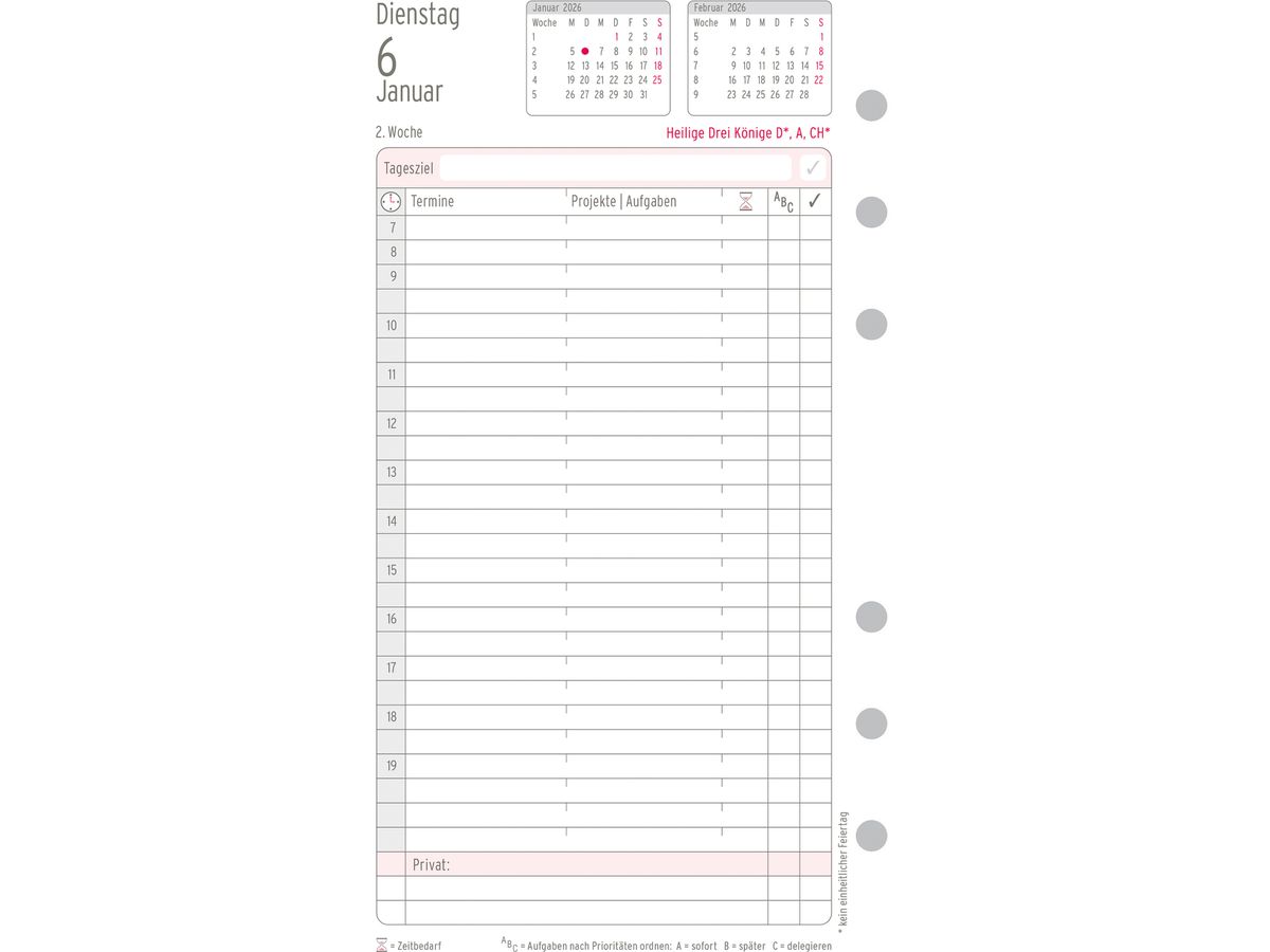 CHRONOPLAN Plan journalier recharge 2026 50246Z.26 1J/1P Midi (4004182088418)