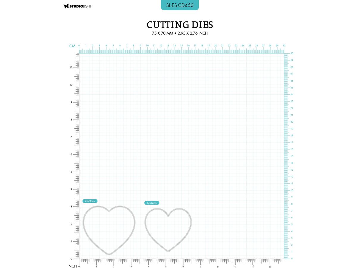 SIZZIX Stanzformen 7.5x7x0.1cm CD450 Herz 2 Stück (8713943138342)