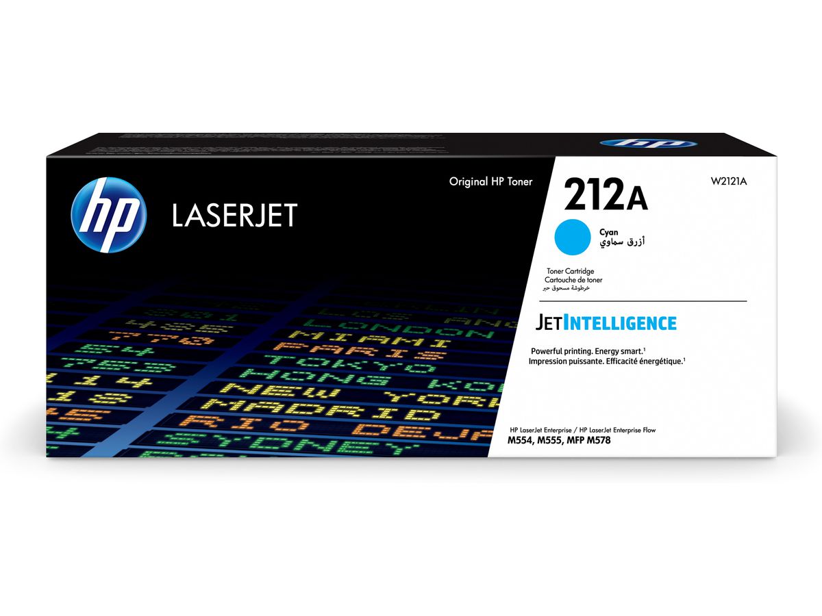 HP Cartouche toner 212A cyan W2121A CLJ Ent.M554/MFP M578 4500 p. (0194441428865)