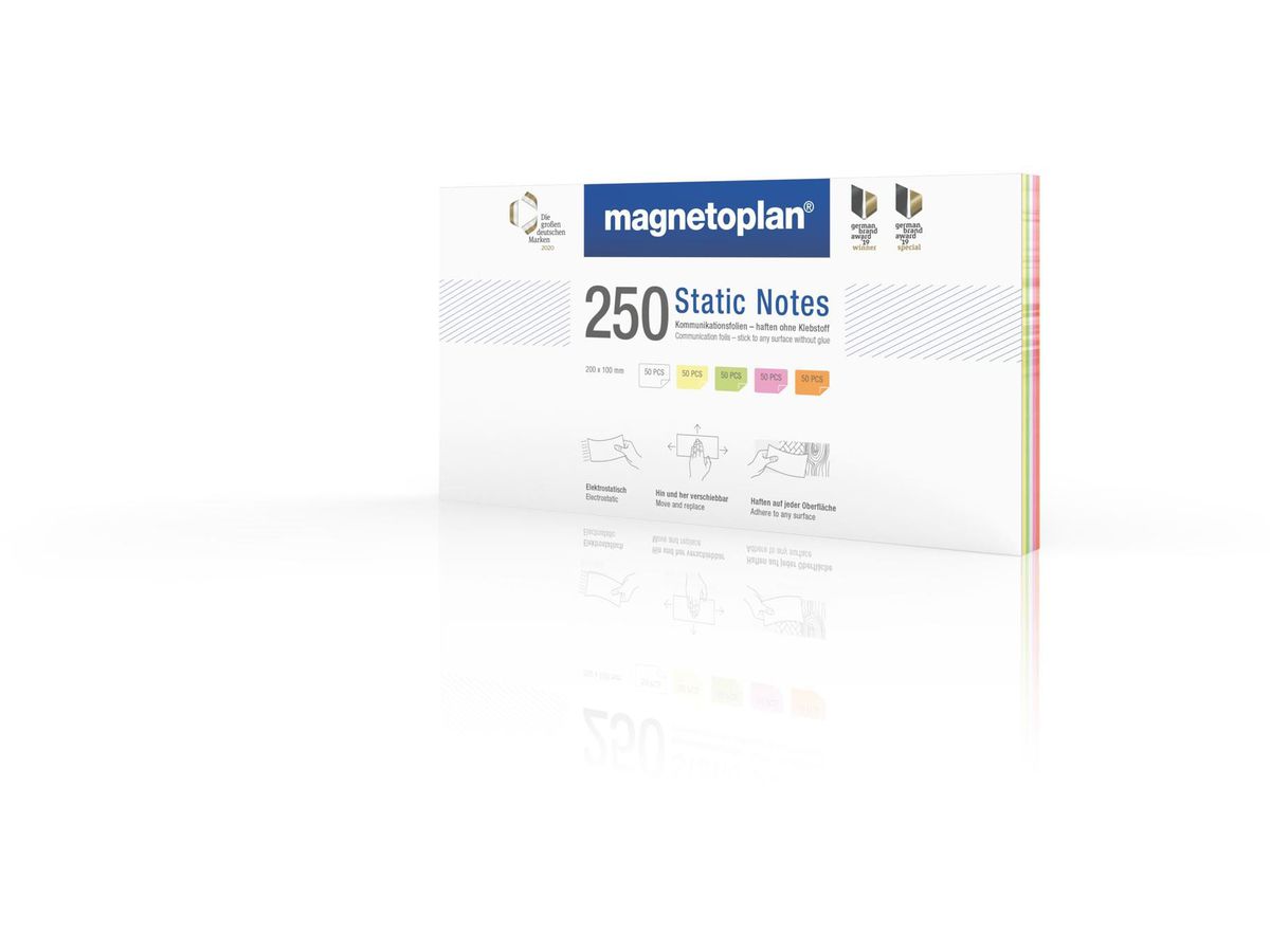 MAGNETOPLAN Static Notes 200x100mm 11250210 ass. 250 Stück (4013695060903)