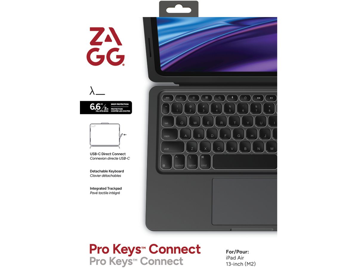 ZAGG Keyboard Pro Keys iPad Air13 103414725 2 Connect, (M2) Black,CH (0840390315670)