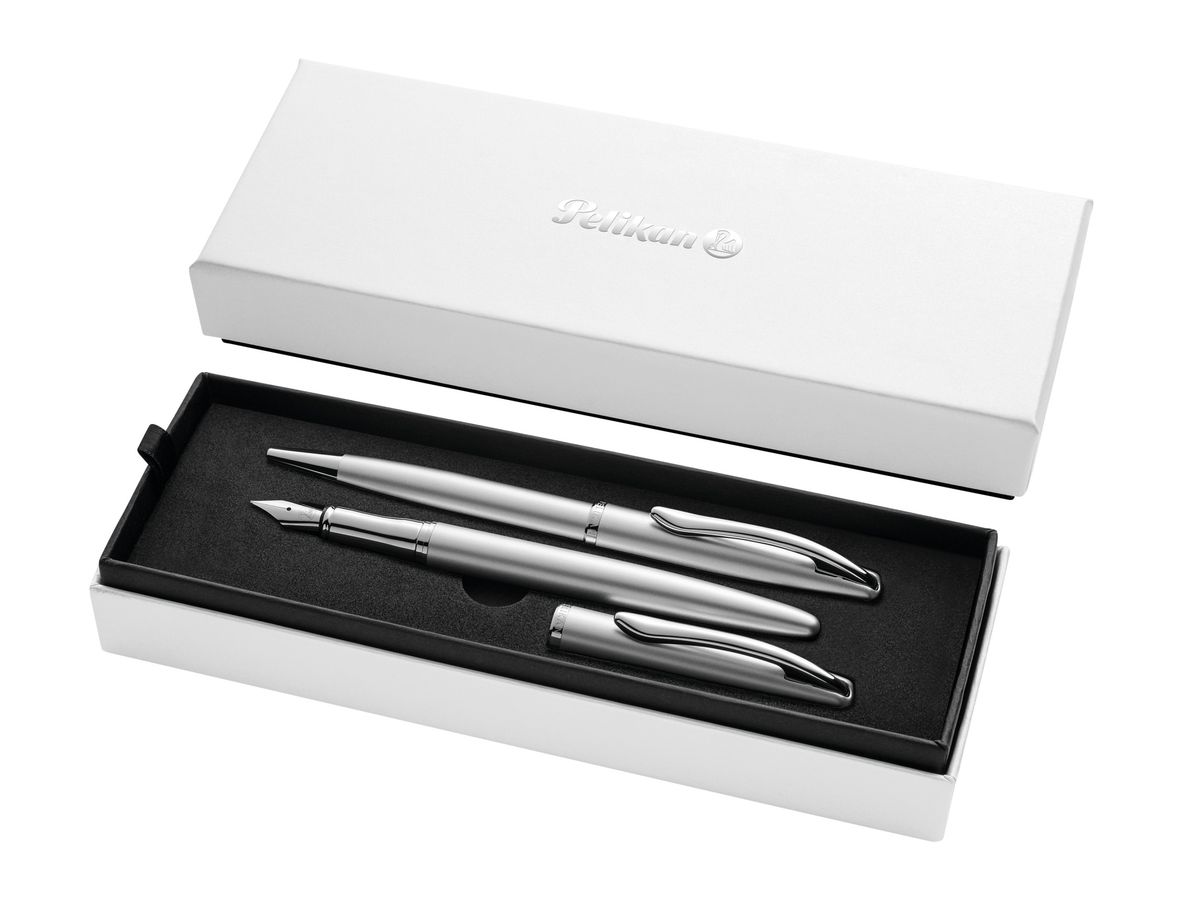 PELIKAN Stylo plume&stylo bille 821919 Jazz Noble Elegance Silber (4012700821911)