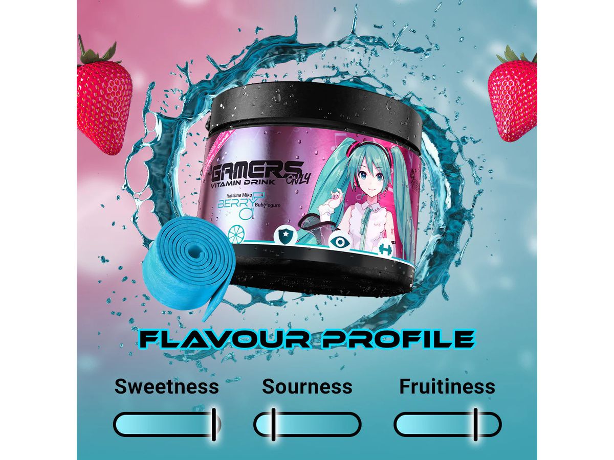 GAMERSONLY Vitamin Drink Powder 40 Port. GO08DL0323 Hatsune Miku Berry Bubblegum (9120119171703)