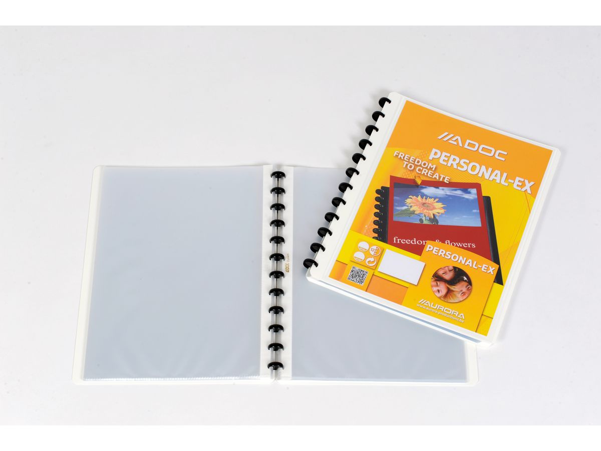 ADOC Cartella ad anelli pers. A4 5232.905 bianco c. vent. 30 sacchi (5410733224768)