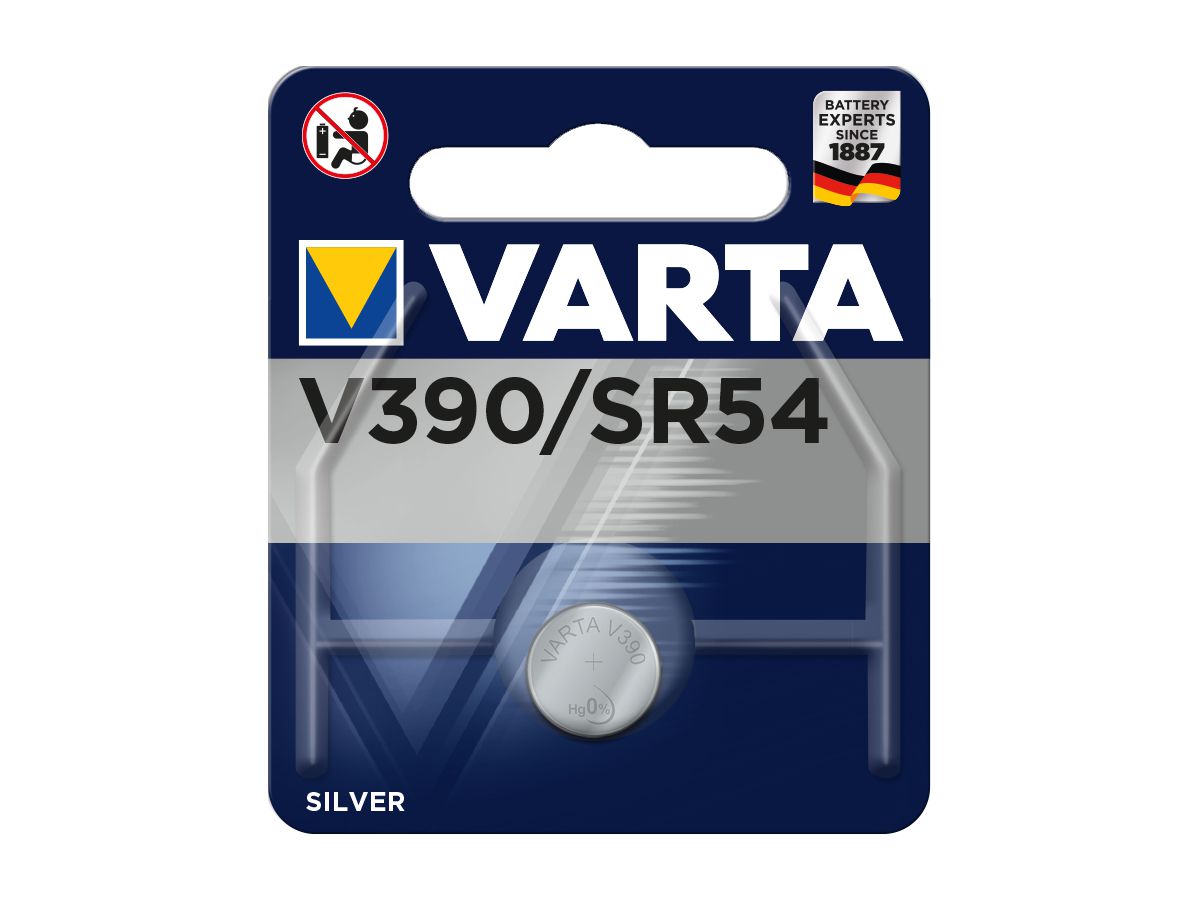 VARTA Knopfzelle 390101401 V390/SR54, 1 Stück (4008496317219)