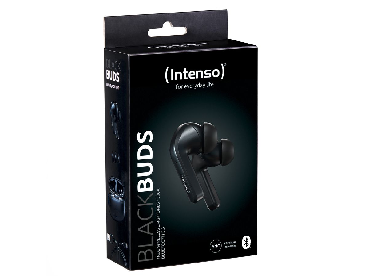 INTENSO Black Buds Wirel. Earphones 3720300 T300A, ANC, black (4034303032990)