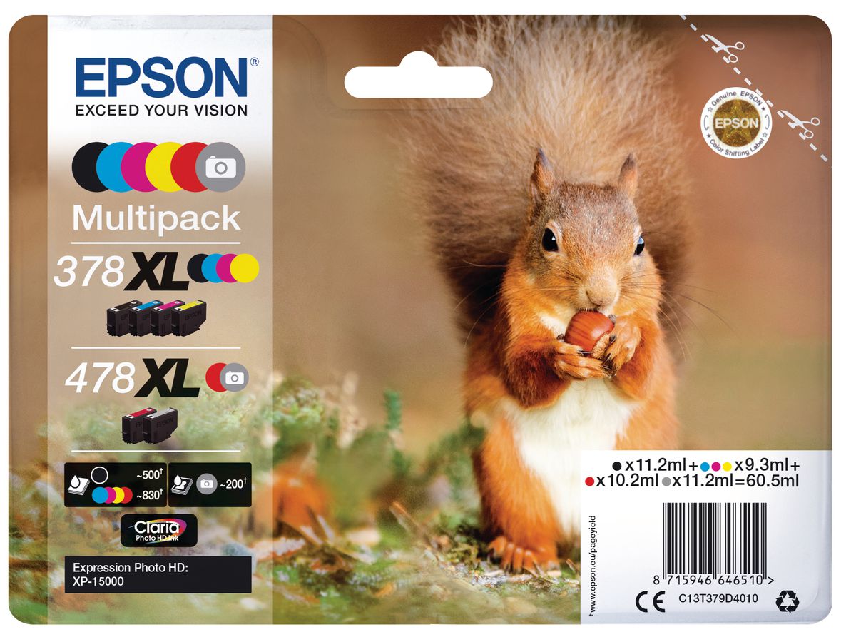 EPSON Multipack encre 478XL 6-color T379D40 XP-15000 (8715946646510)