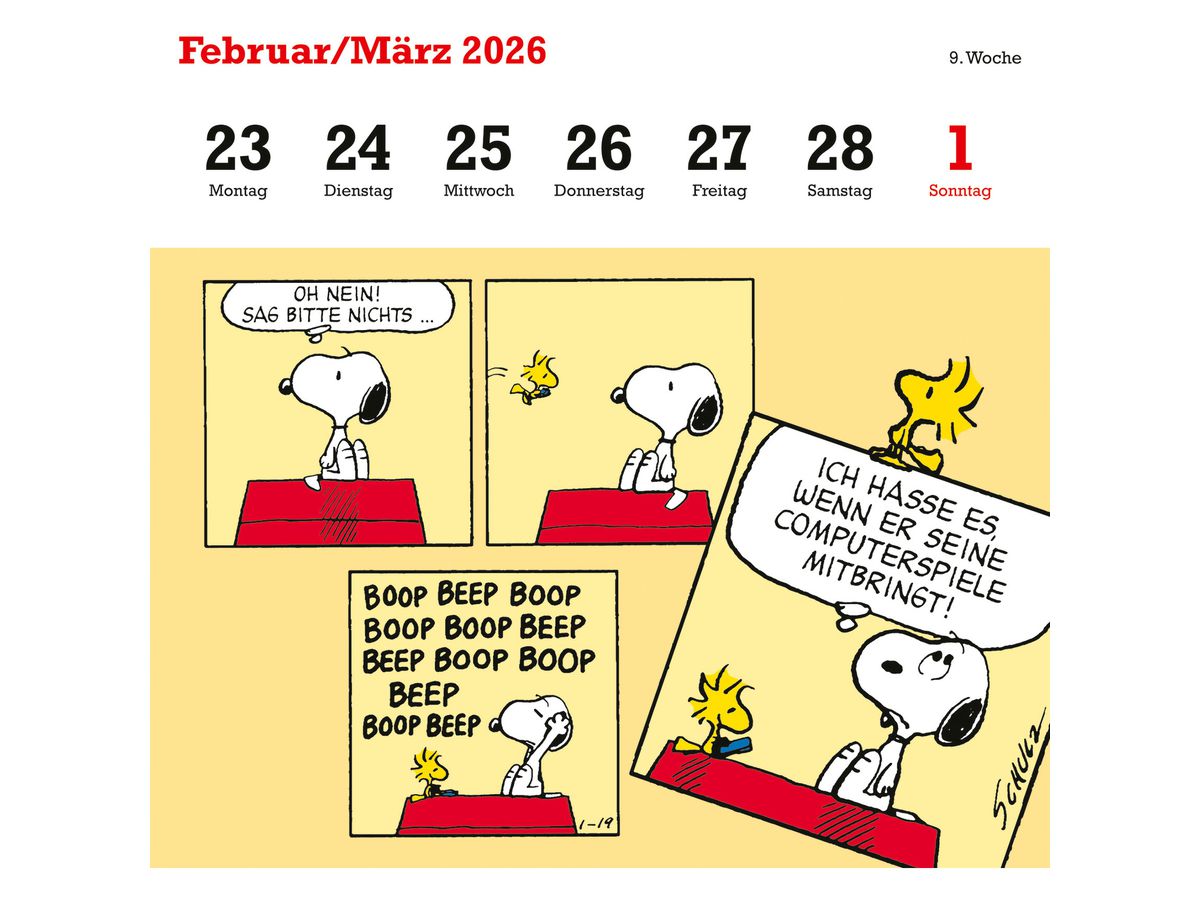 HEYE Postkartenkal. Peanuts 2026 22963+26 1W/1S DE 16.5x17.7cm (9783756411405)