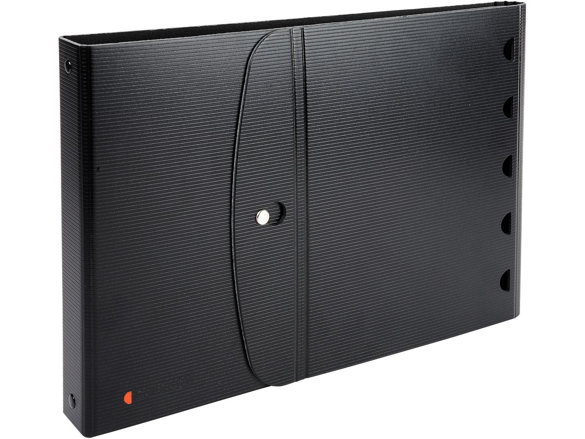EXACOMPTA Ringbuch mit Tischstaffelei A4 56234E schwarz 25 Hüllen (3130630562344)