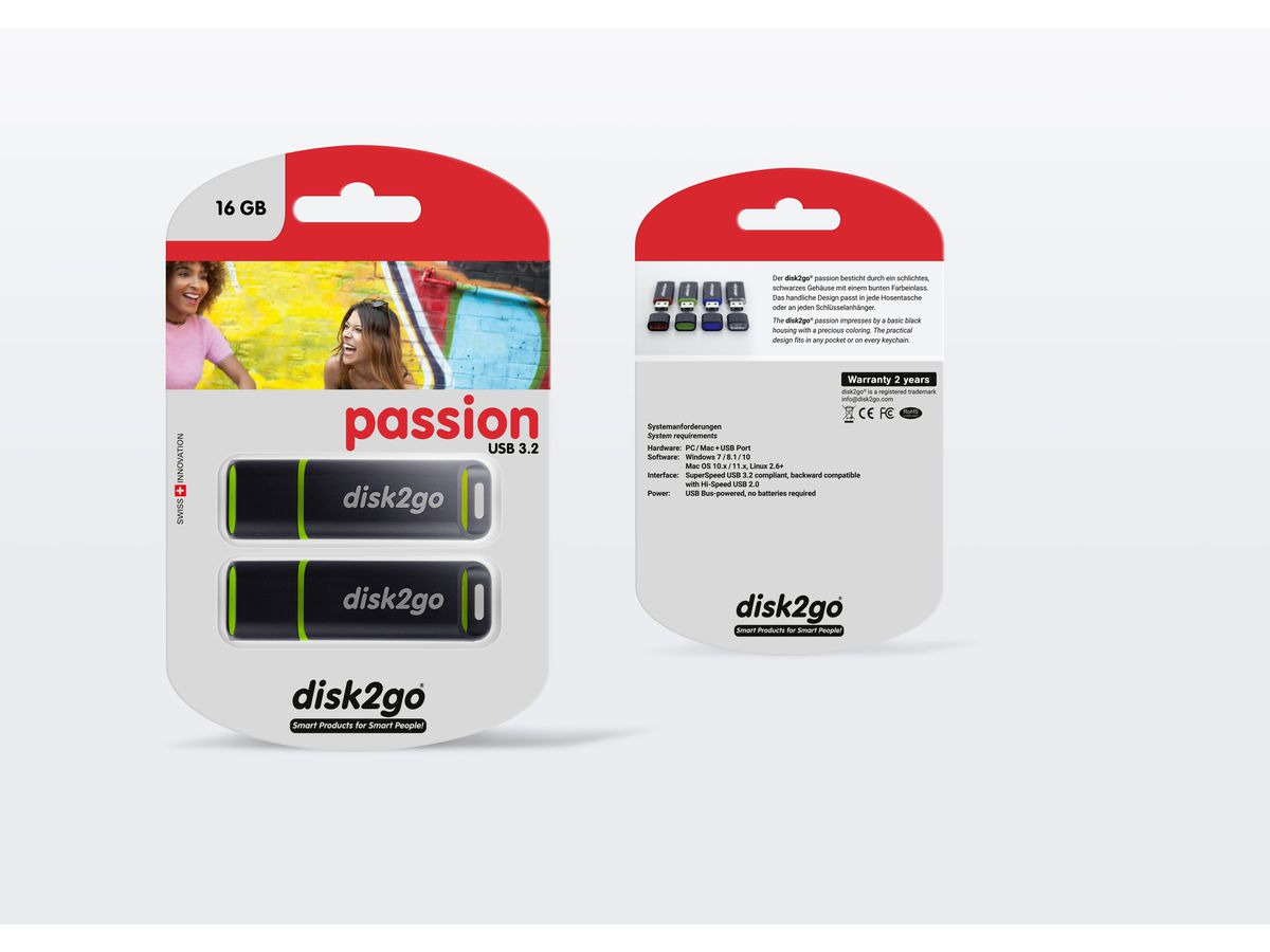 DISK2GO USB-Stick passion 3.0 16GB 30006574 USB 3.0 double pack (7640111168775)