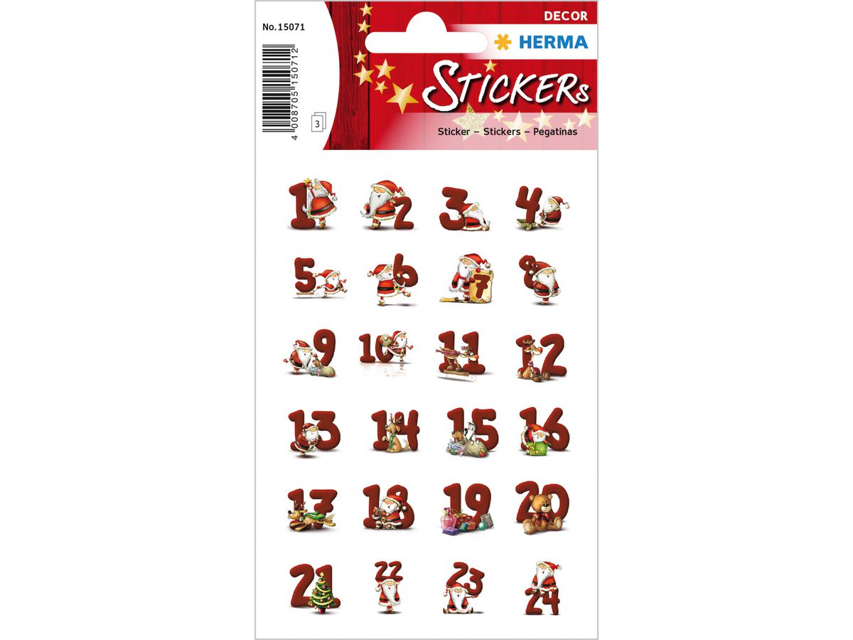 HERMA Sticker Avent 15071 rouge 72 pcs./3 flls. (4008705150712)