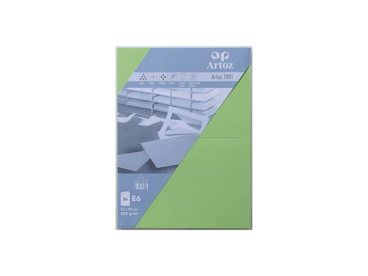 ARTOZ Cartoline 1001 E6 107372263 220g, verte betulla 5 fogli (7612450247398)