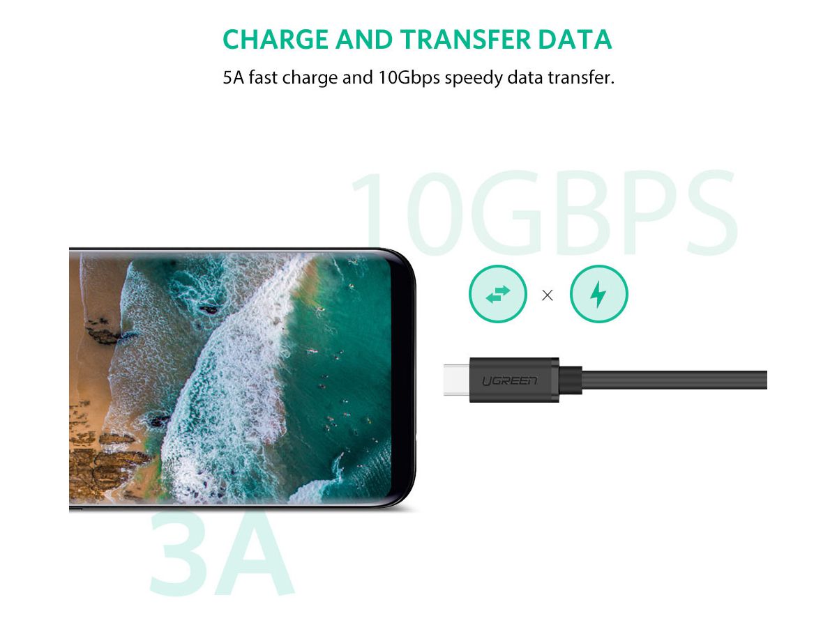 UGREEN Extension Cable USB-C 40574 Male to Female,0.5m, (BB) (6957303845743)