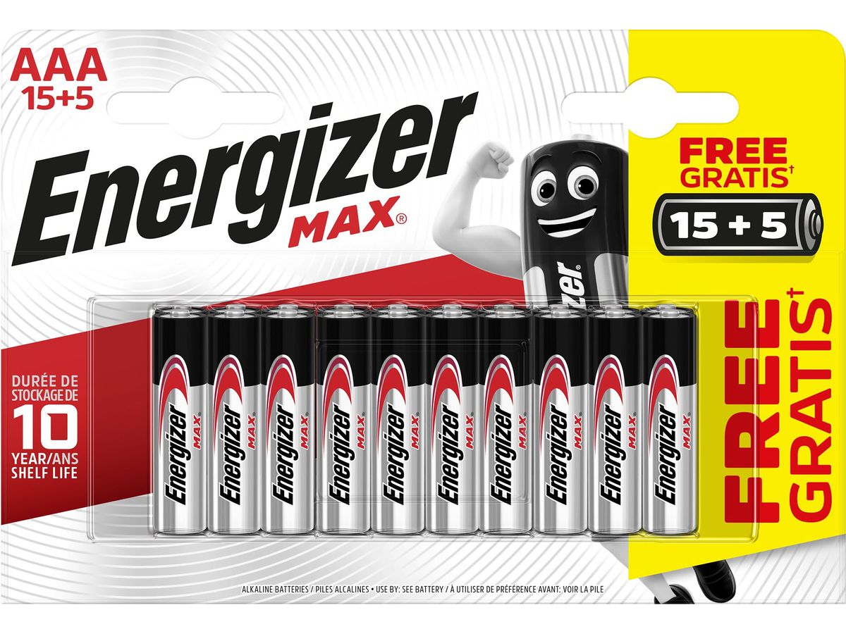 ENERGIZER Pile Max E303349400 AAA/LR03, 15 + 5 Stk. (7638900438307)