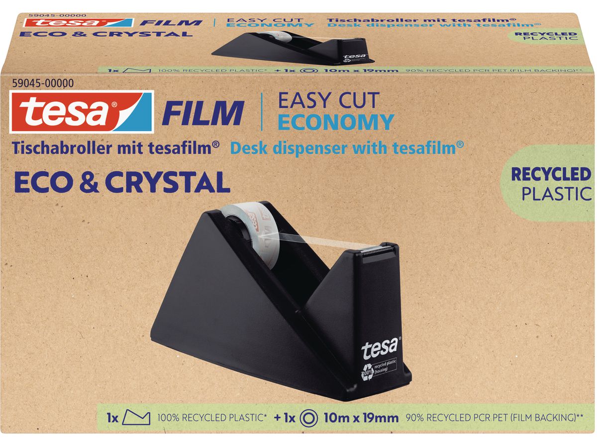 TESA Tesafilm eco&crystal 10mx19mm 59045-00000 Dérouleur de table noir 1 pcs. (4063565252495)