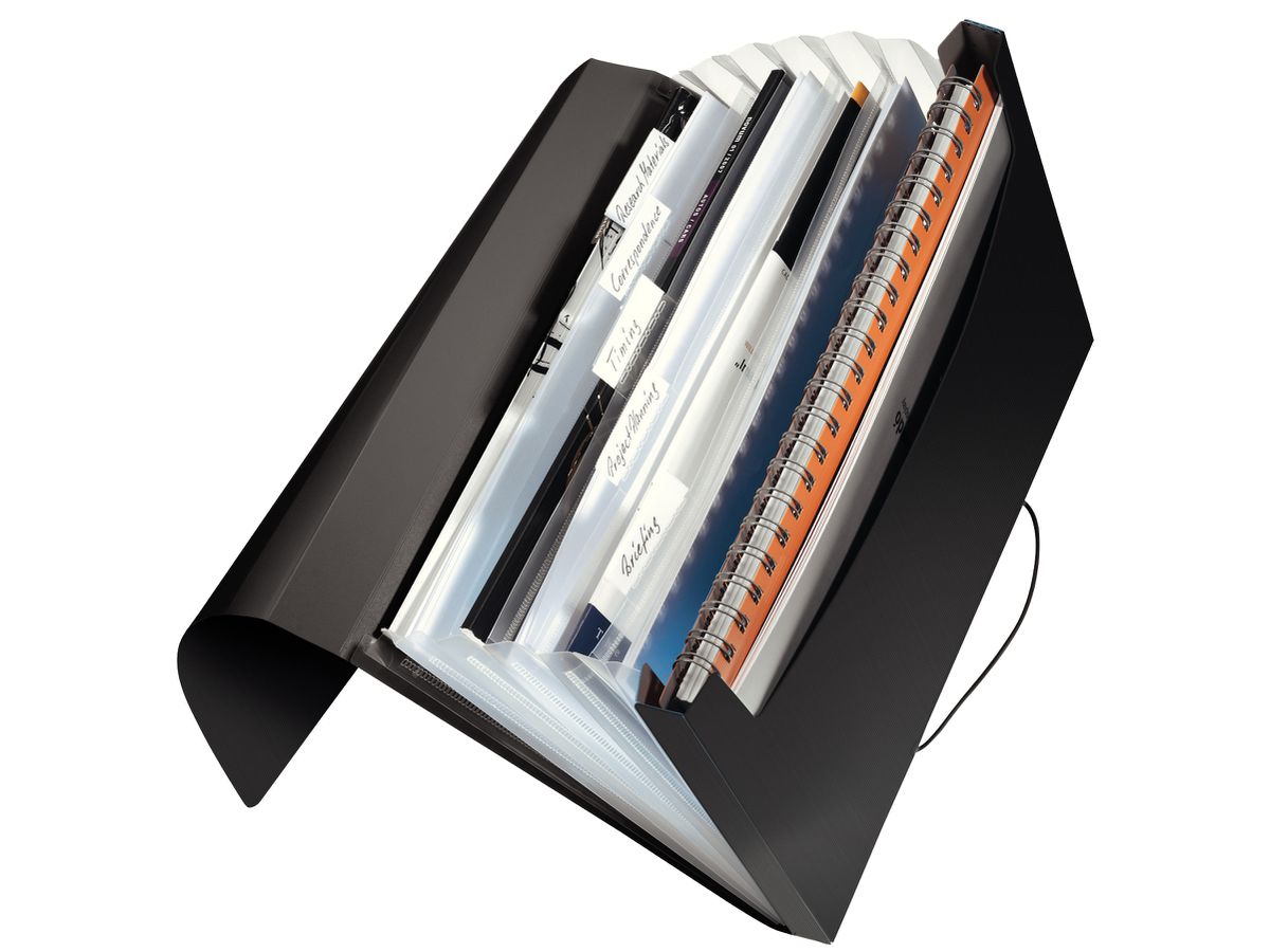 LEITZ Projektmappe Solid PP A4 45791095 schwarz 6 Fächer (4002432115037)