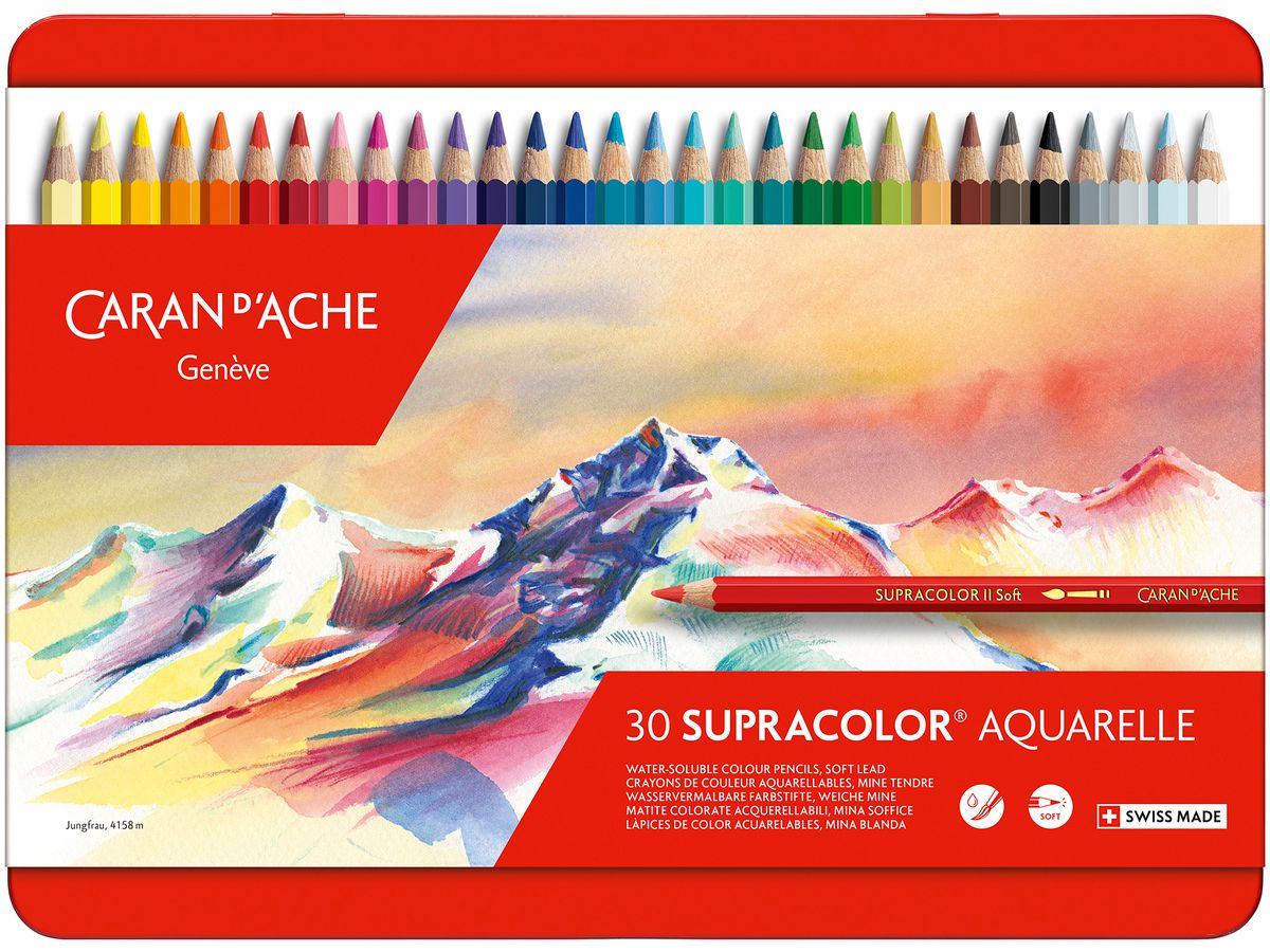 CARAN D'ACHE Farbstifte Supracolor 3,8mm 3888.330 ass. in Metallsch. 30 Stück (7610186043307)