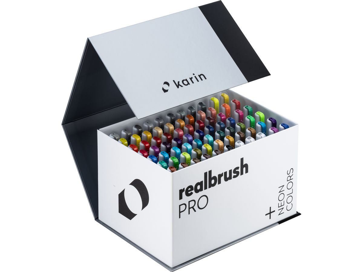 KARIN Real Brush Pen Pro 0.4mm 31C13 Mega Box, 3 Blender 72 Stück (5904446031404)