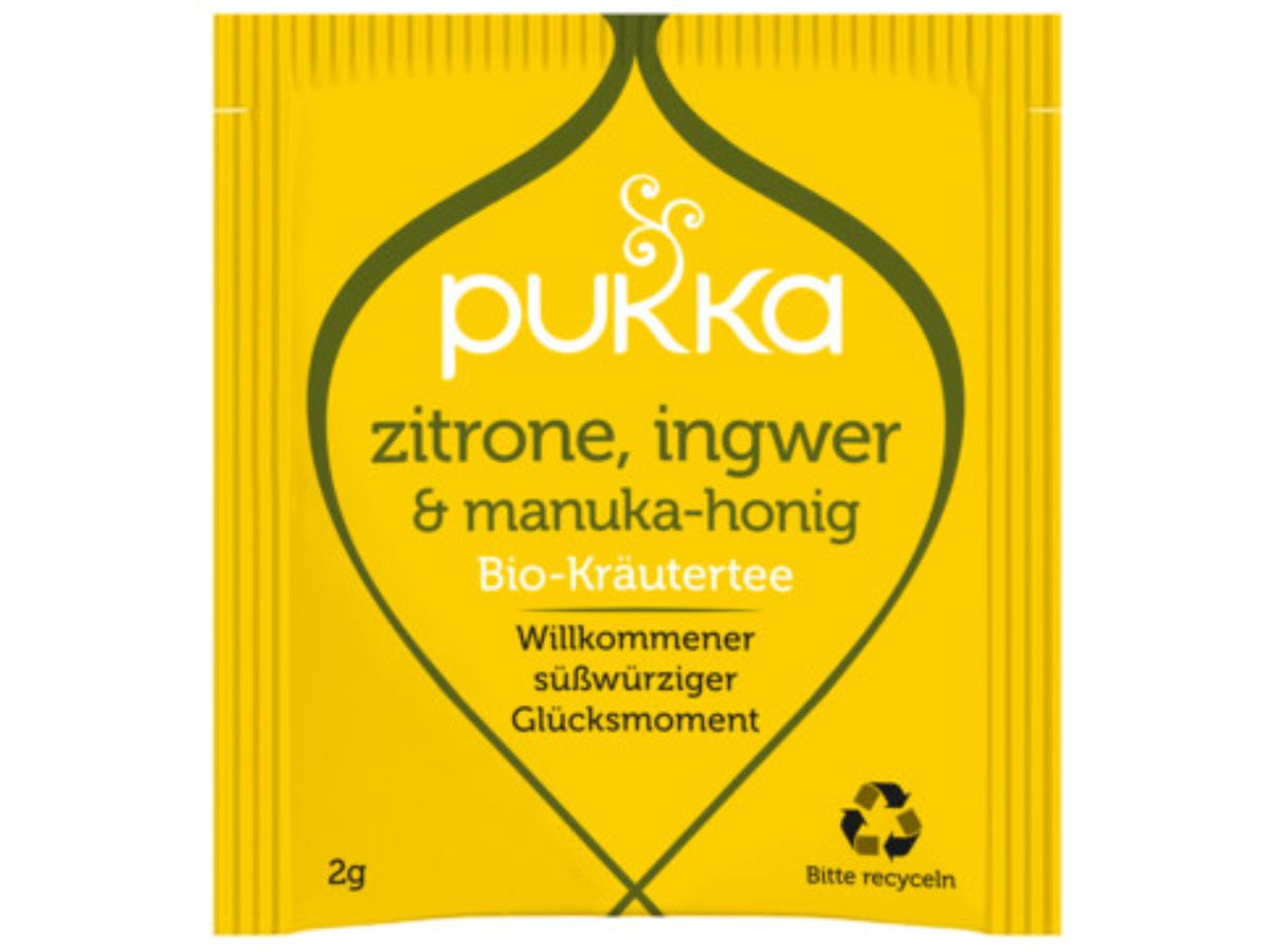 PUKKA Lemon, Ginger, Manuka-Honey 4091010 Tè alle erbe bio 20 sacchi (5063270111512)