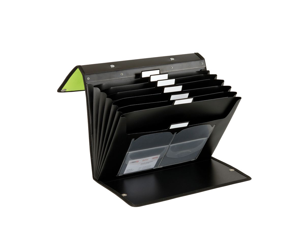 DUFCO 3-Way Flip File A4 51500.03841 verde/nero 6 scomp. (7612176076821)
