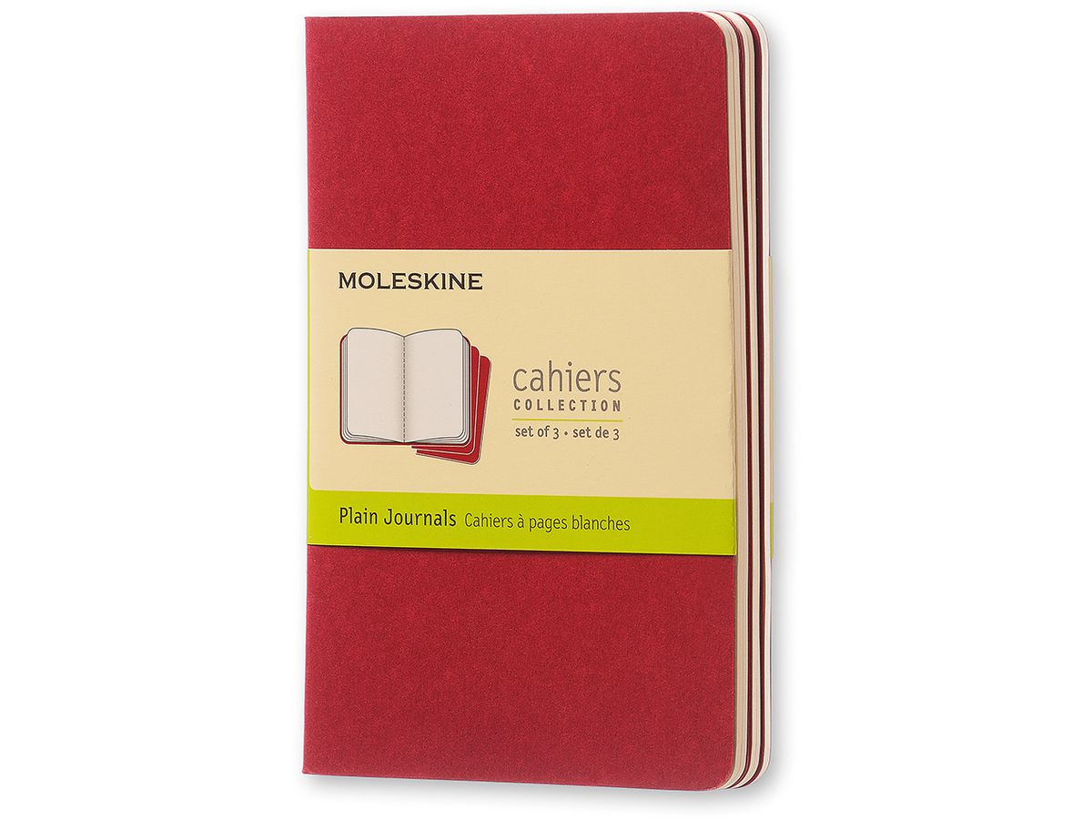 MOLESKINE Notizheft Cahier A6 097-0 blanko, rot 3 Stück (9788862930970)