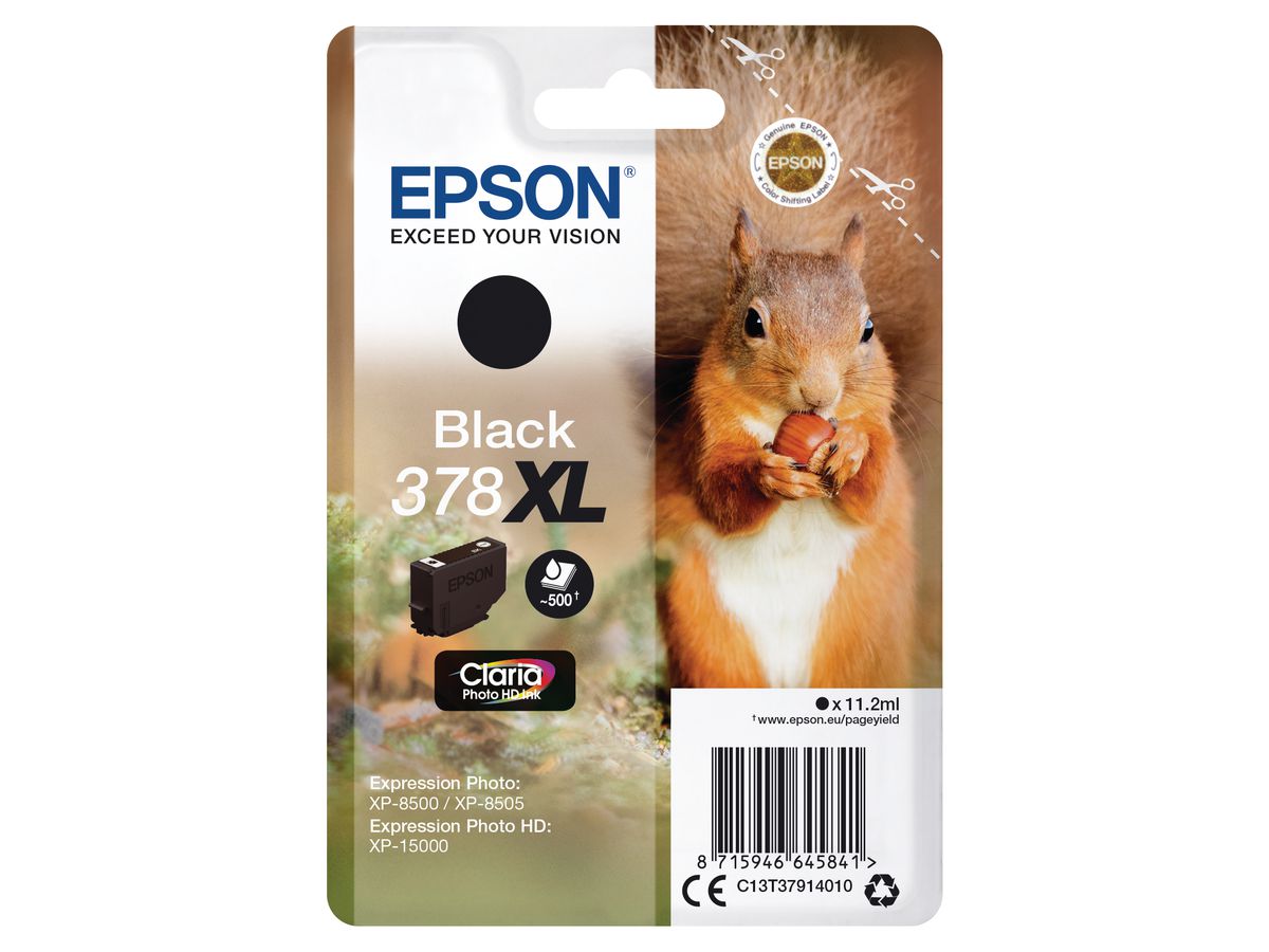 EPSON Cart. d'inchiostro 378XL nero T379140 XP-8500/8505/15000 500 pagine (8715946645841)