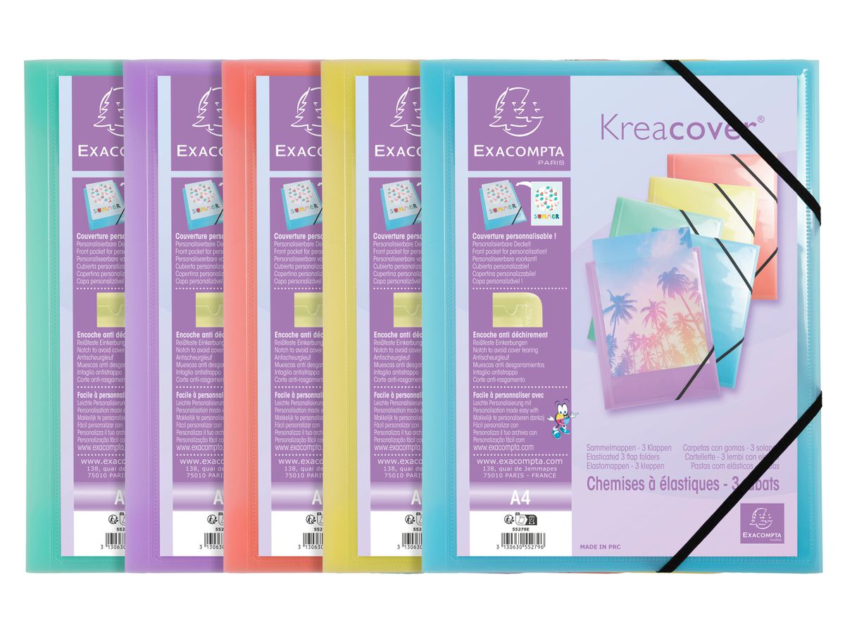 EXACOMPTA Dossiers élast. Aquarel A4 55279E PP ass. (3130630552796)