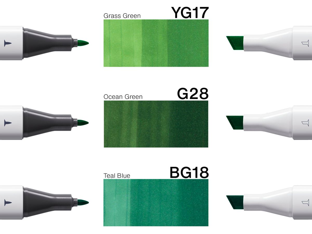 COPIC Marker Classic Designer 200750307 Evergreen tints 3 pièces (4013695268743)