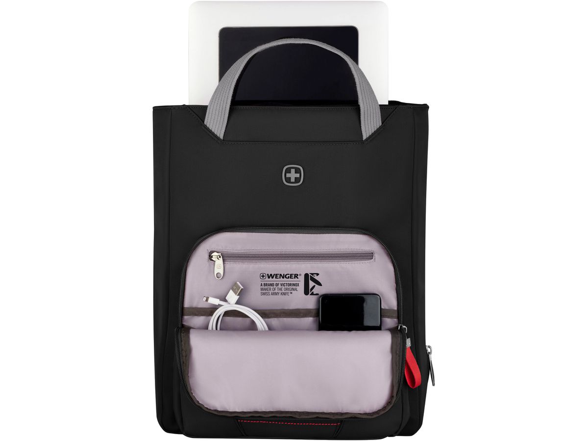 WENGER Motion Vertical Tote 15.6 Inch 612541 Laptop Tote Chic Black (7613329177921)