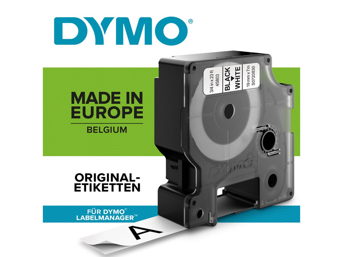 DYMO Nastro D1 nero/bianco S0720830 19mm/7m (5411313452137)