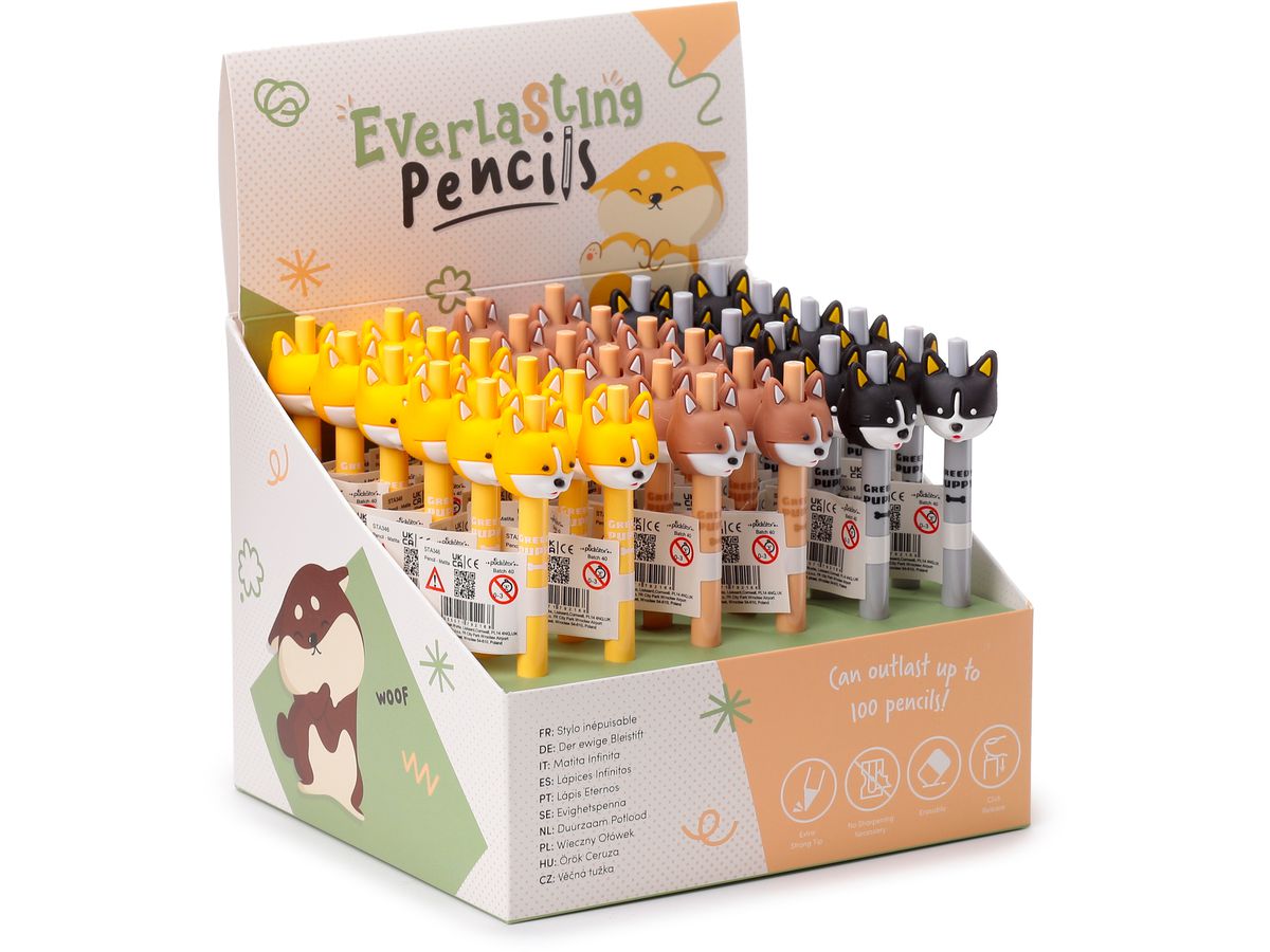 ROOST Bleistift niedlicher Hund STA346 4 assortiert (5055071792168)