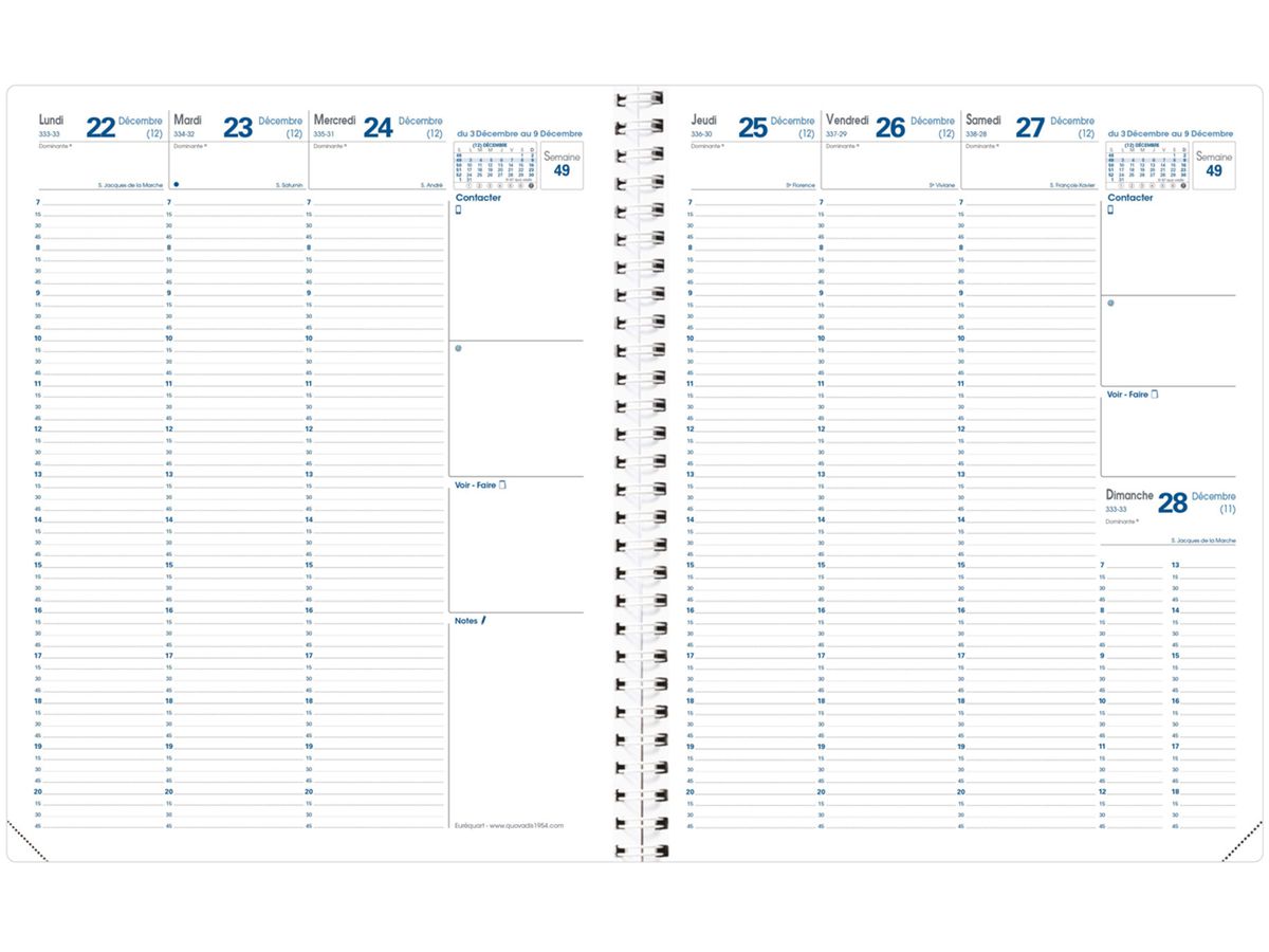 QUO-VADIS Agenda Impala Eureq. 2026 026036Q 1S/2P noir FR 24x30cm (3371010125906)