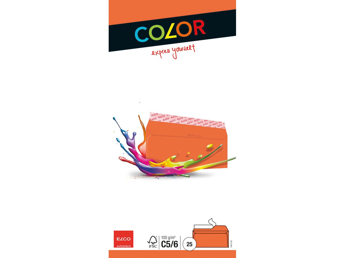 ELCO Enveloppe Office s/fenêt. C5/6 74617.82 100g, orange 25 pcs. (7610425328806)