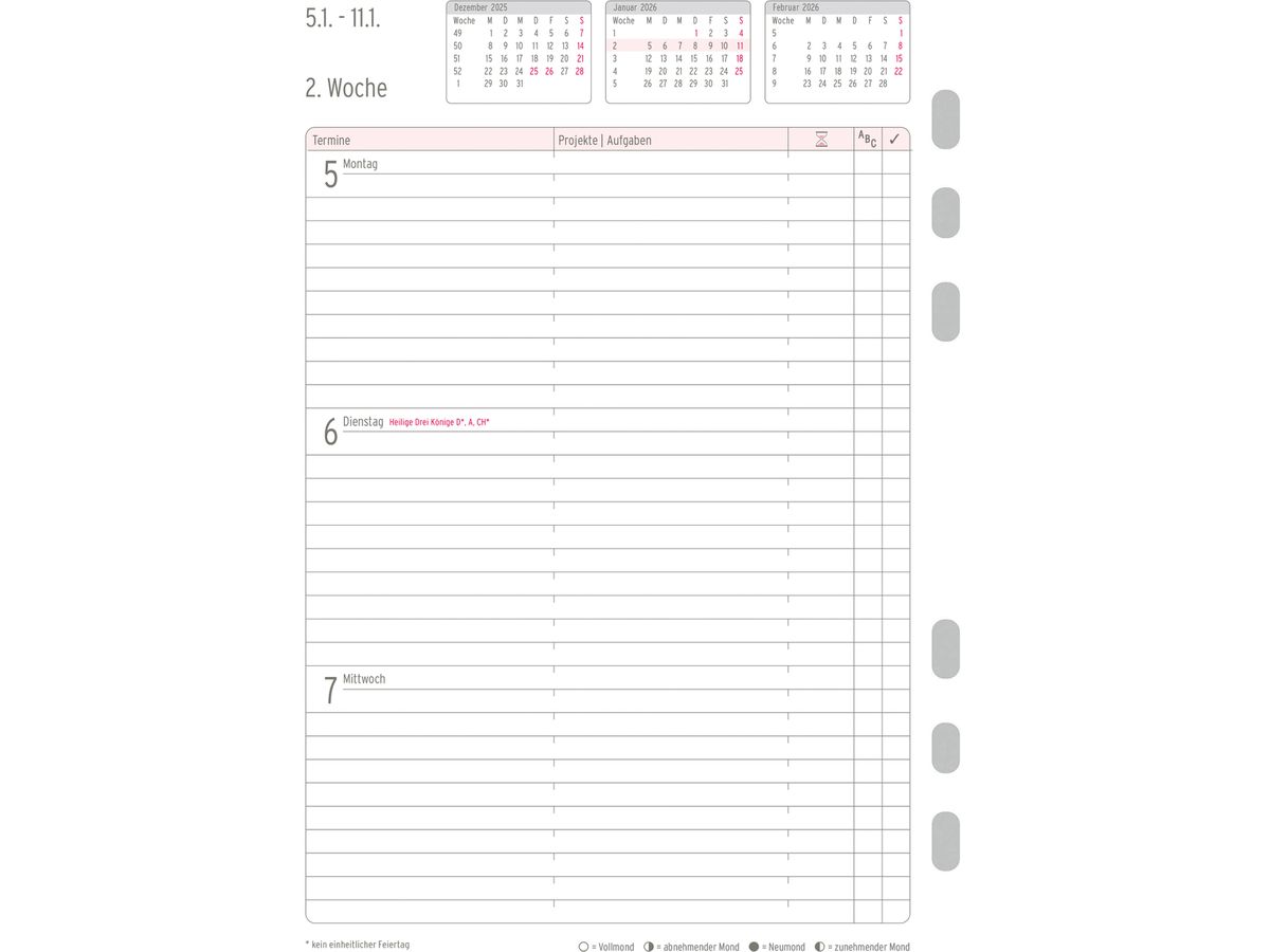 CHRONOPLAN Plan semainier recharge 2026 50576Z.26 1S/2P A5 (4004182088562)