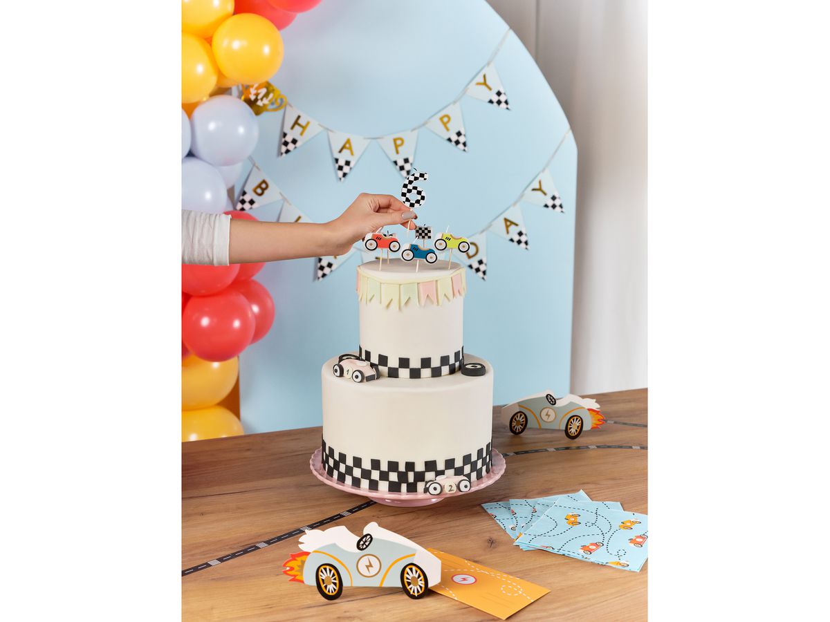 PARTYDECO Bougies d'anniversaire SCS-18 Voitures 5 pièces (5904555030718)