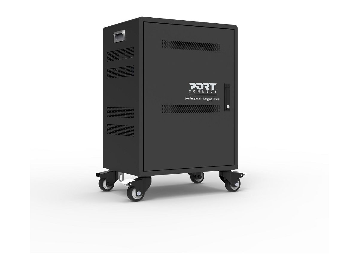 PORT Charging Cabinet 901958 20 Tablets+1 Notebook,Black (3567049019587)