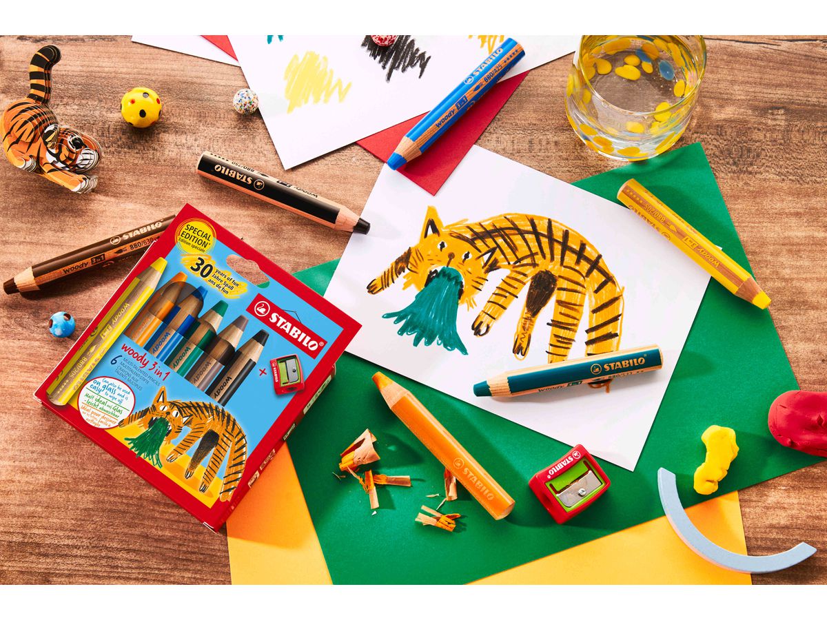 STABILO Matita colorata Woody 3in1 02.04.8806 Tiger 6 pezzi (4006381618724)