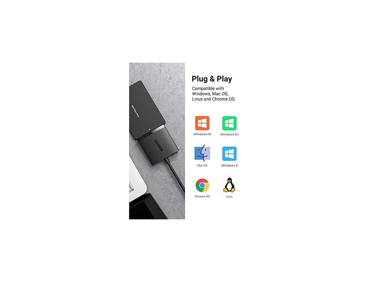 UGREEN SATA Hard Drive Converter 20611 BB USB 3.0, Cable EU BB (6957303826117)