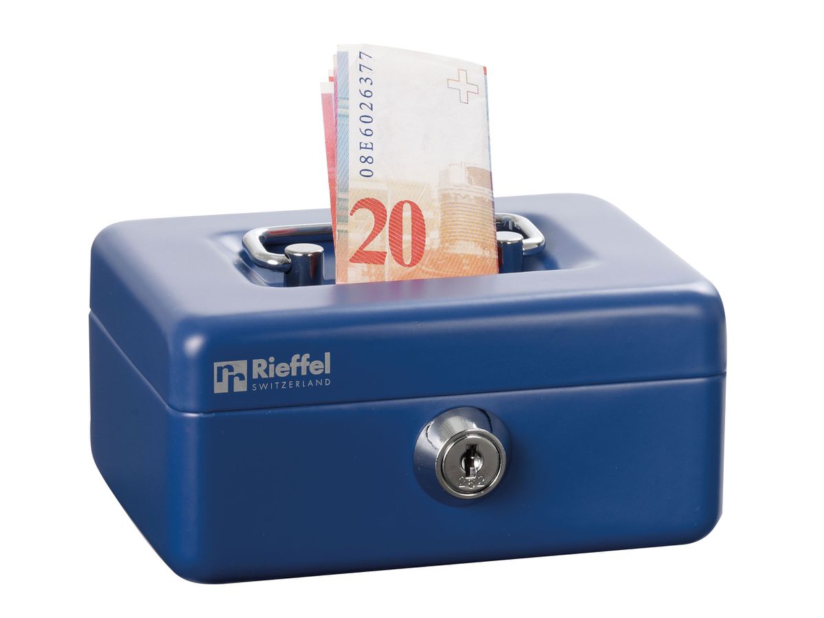 RIEFFEL SWITZERLAND Geldkassette KIKA KIKABLAU 12,5x6x9,5cm blau (7640115311160)