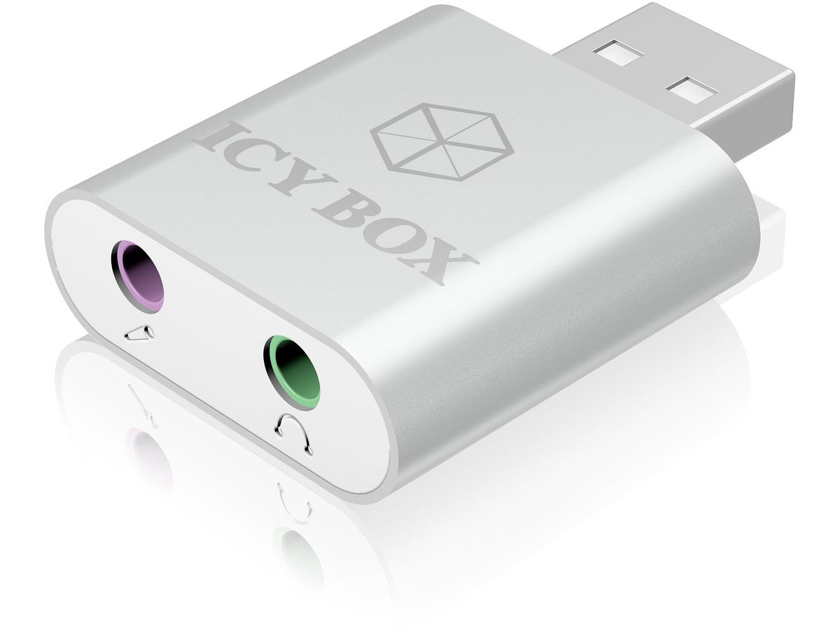 ICY BOX Head- & Microphone Adapter IB-AC527 2x 3.5 mm jack to usb 2.0 (4250078163206)