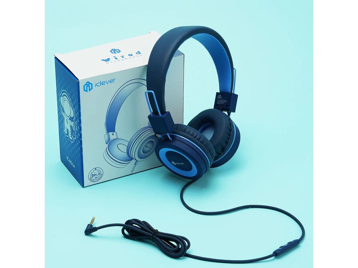 ICLEVER Wired Kids Headphones C01-1702N-31 HS14, 3,5mm, Mic, black/blue (6972838614565)