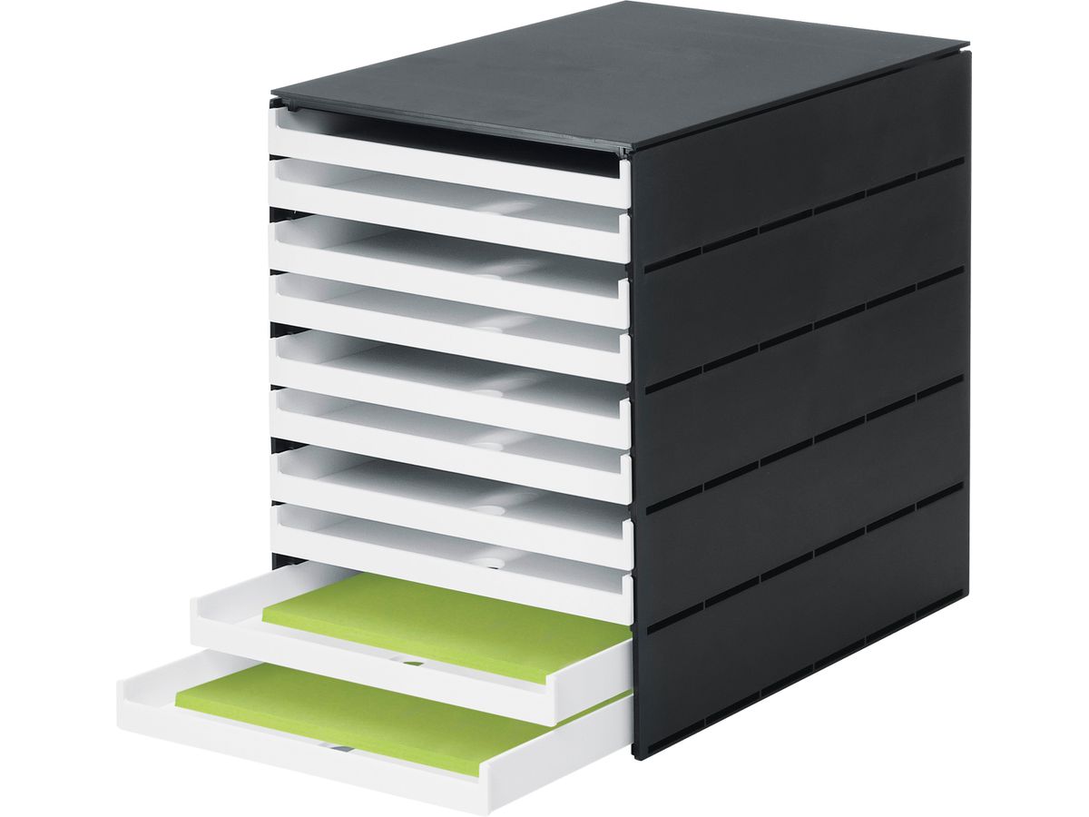 STYRO Scatola con cassetti styroval 14-8002.92 nero/bianco 10 cassetti (7612176074254)