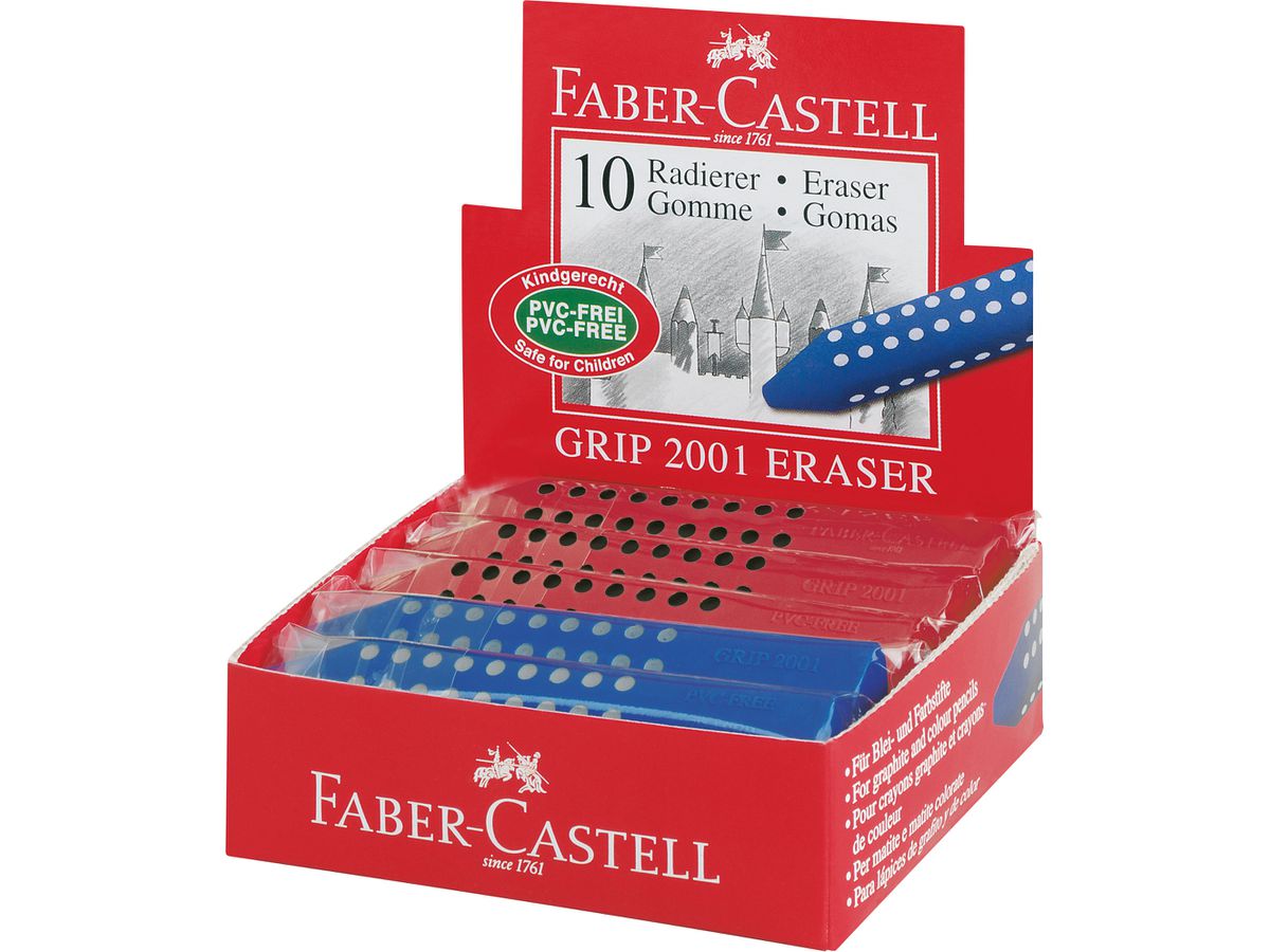 FABER-CASTELL Gomme à effac. GRIP 2001 187101 bleu/rouge (4005401871019)