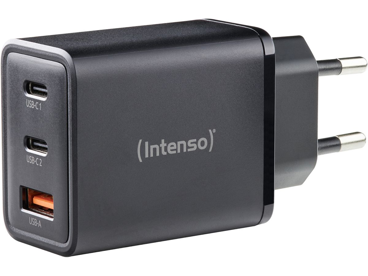INTENSO Power Charger 65W GaN black 7806510 65W, 2 x USB-C 1 x USB-A (4034303035946)