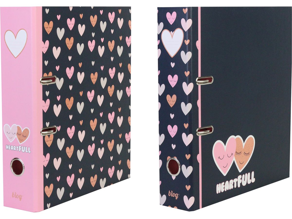 ANCOR cartella a leva 8cm 118179 B'LOG HEARTS, A4 (5604730118179)