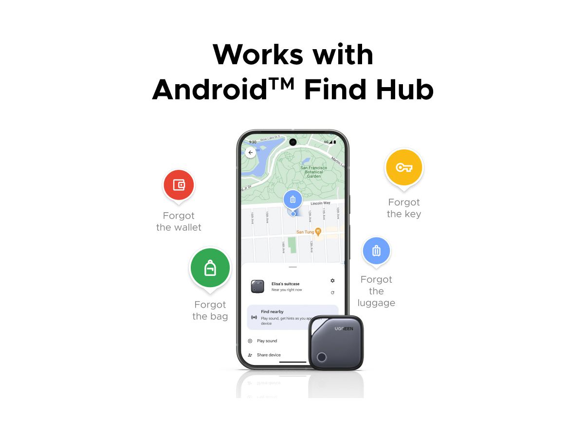 UGREEN Fine Tracker Android 65543 Find Hub USB-C,Black (6941876265435)