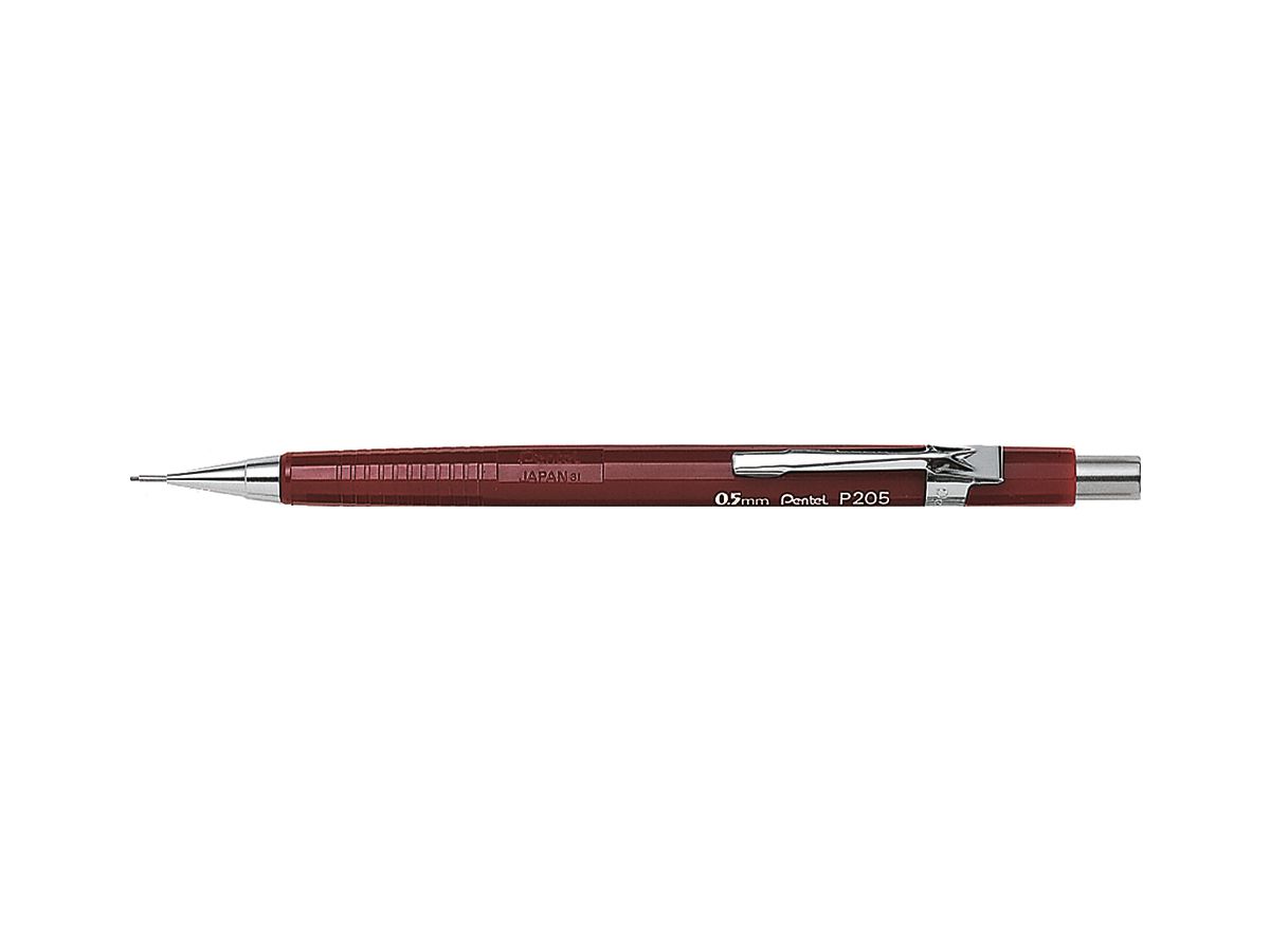 PENTEL Matita pressione 0.5mm P205-B rosso con gomma cancellare (3474372205030)