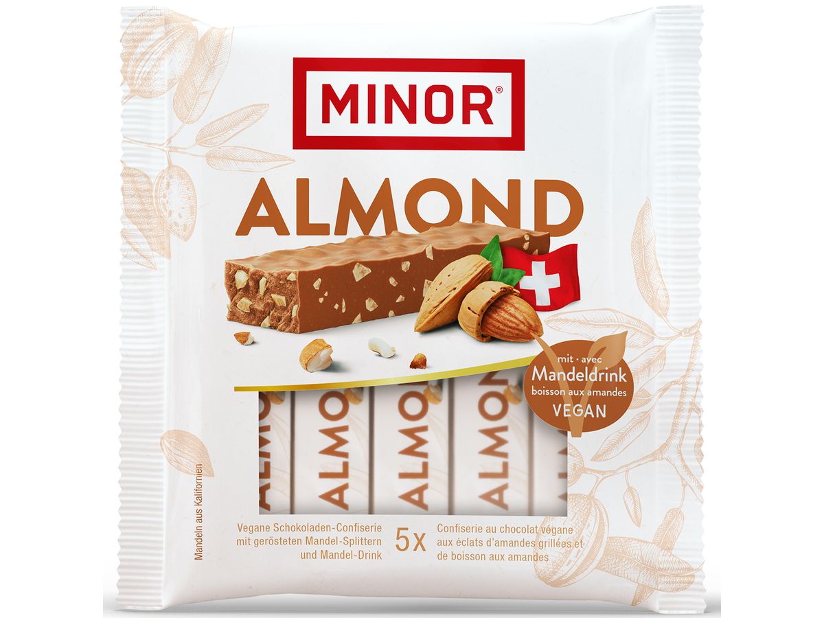 MINOR Barretta di cioccolato 07945 Mandorla 5x22g (7610041079458)